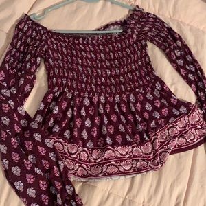Aeropostale tight fitting off the shoulder blouse!